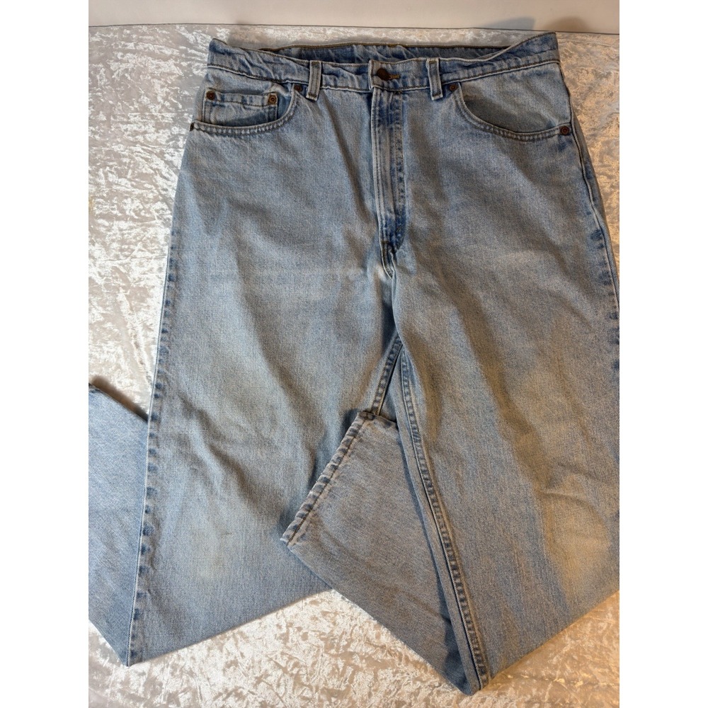 Vintage‎ 1996 Levi's 550 USA Made Relaxed Tapered Jeans Light Wash 35x29.5